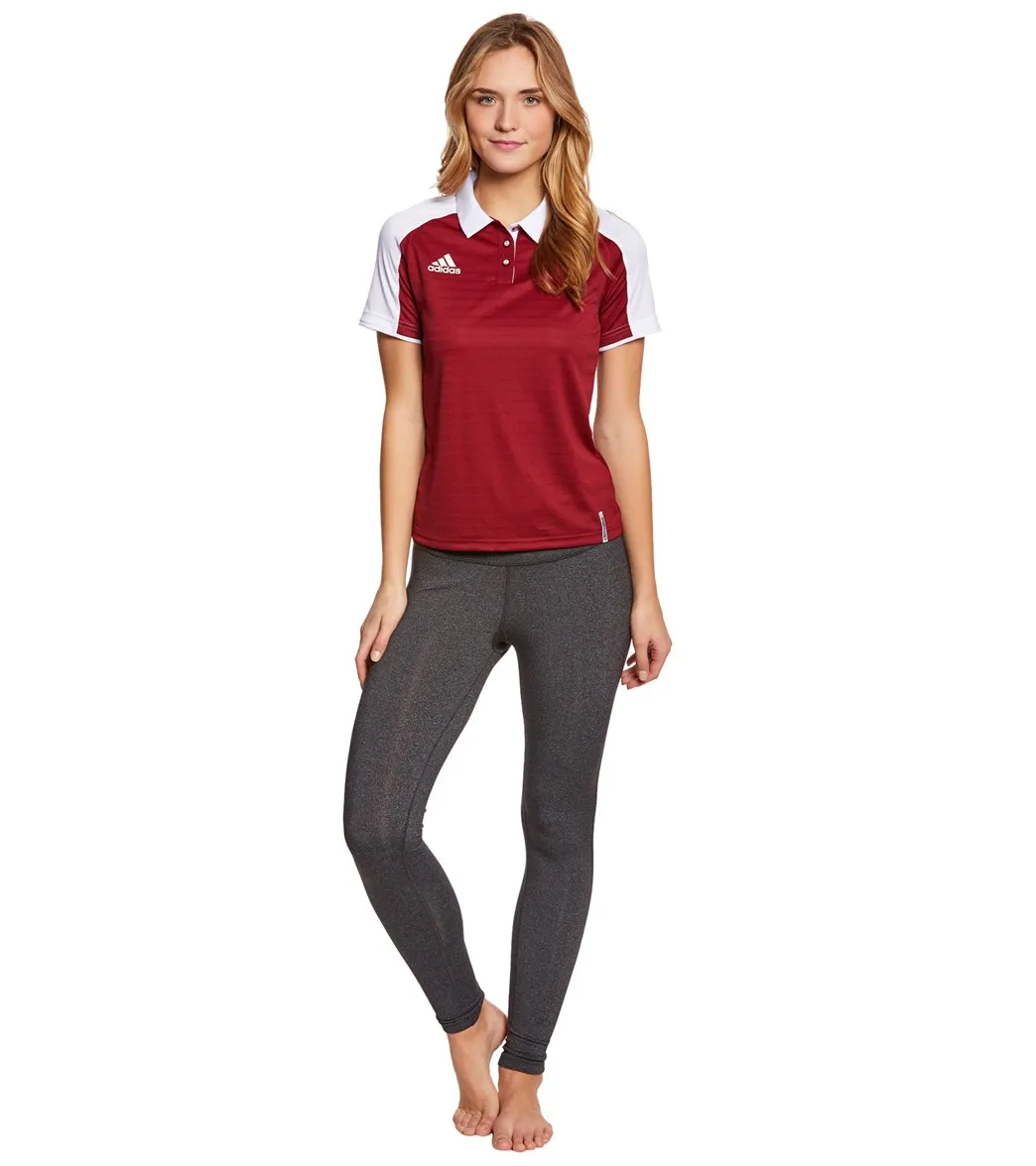Adidas Women's Modern Varsity Polo Burgandy/White