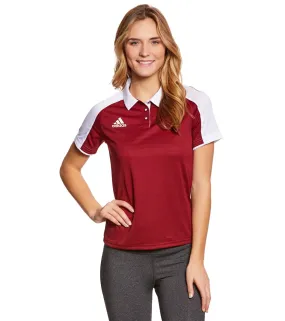 Adidas Women's Modern Varsity Polo Burgandy/White