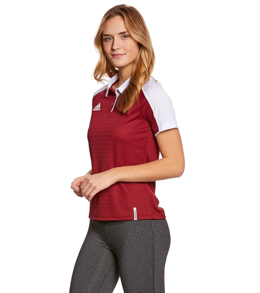 Adidas Women's Modern Varsity Polo Burgandy/White