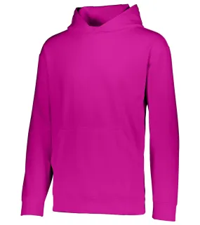 Augusta Sportswear Youth Wicking Fleece Hoodie Power Pink