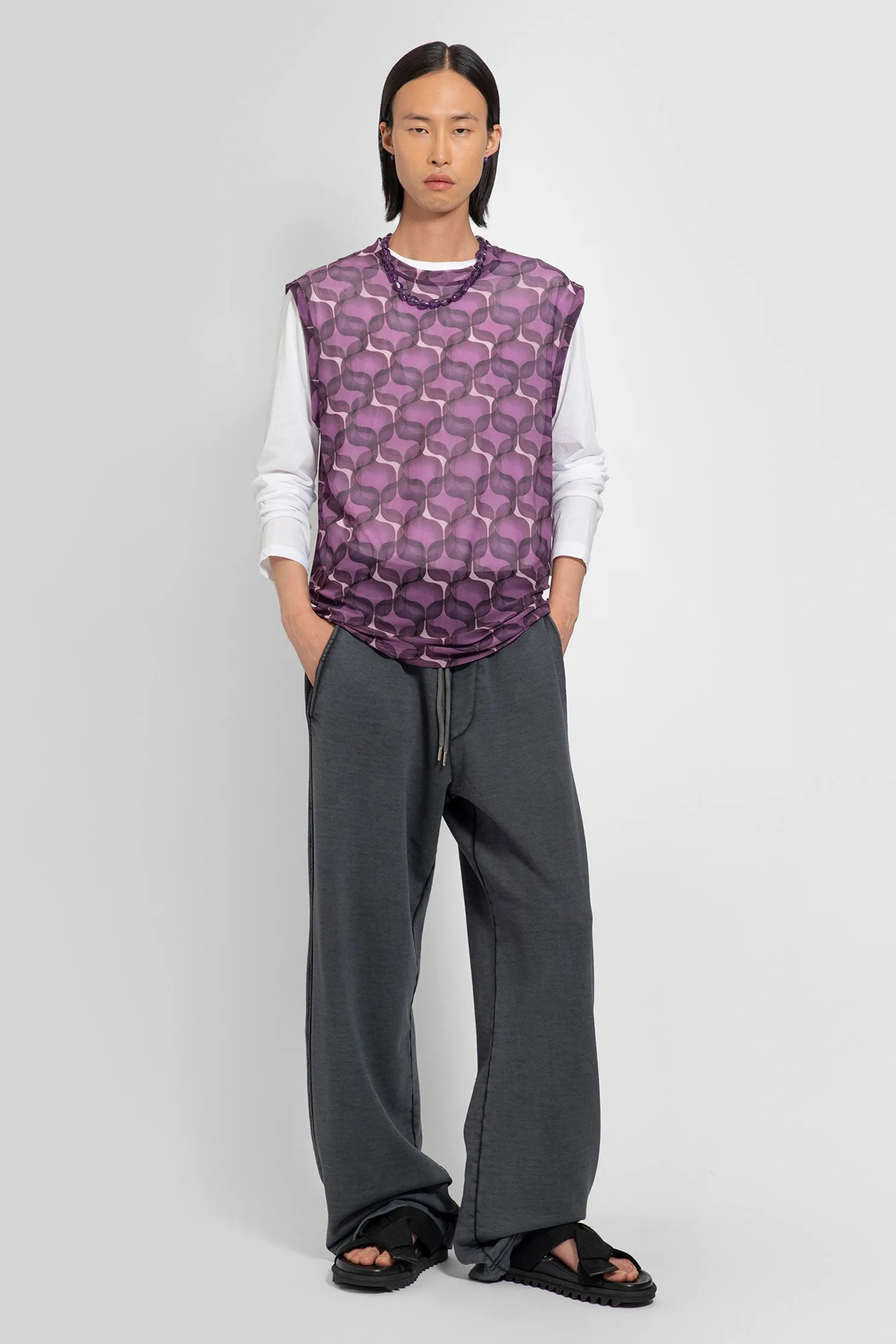 DRIES VAN NOTEN MAN PURPLE T-SHIRTS & TANK TOPS