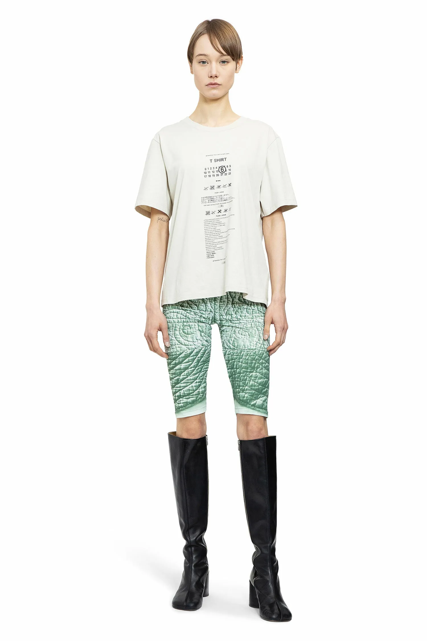 MM6 MAISON MARGIELA WOMAN BEIGE T-SHIRTS & TANK TOPS