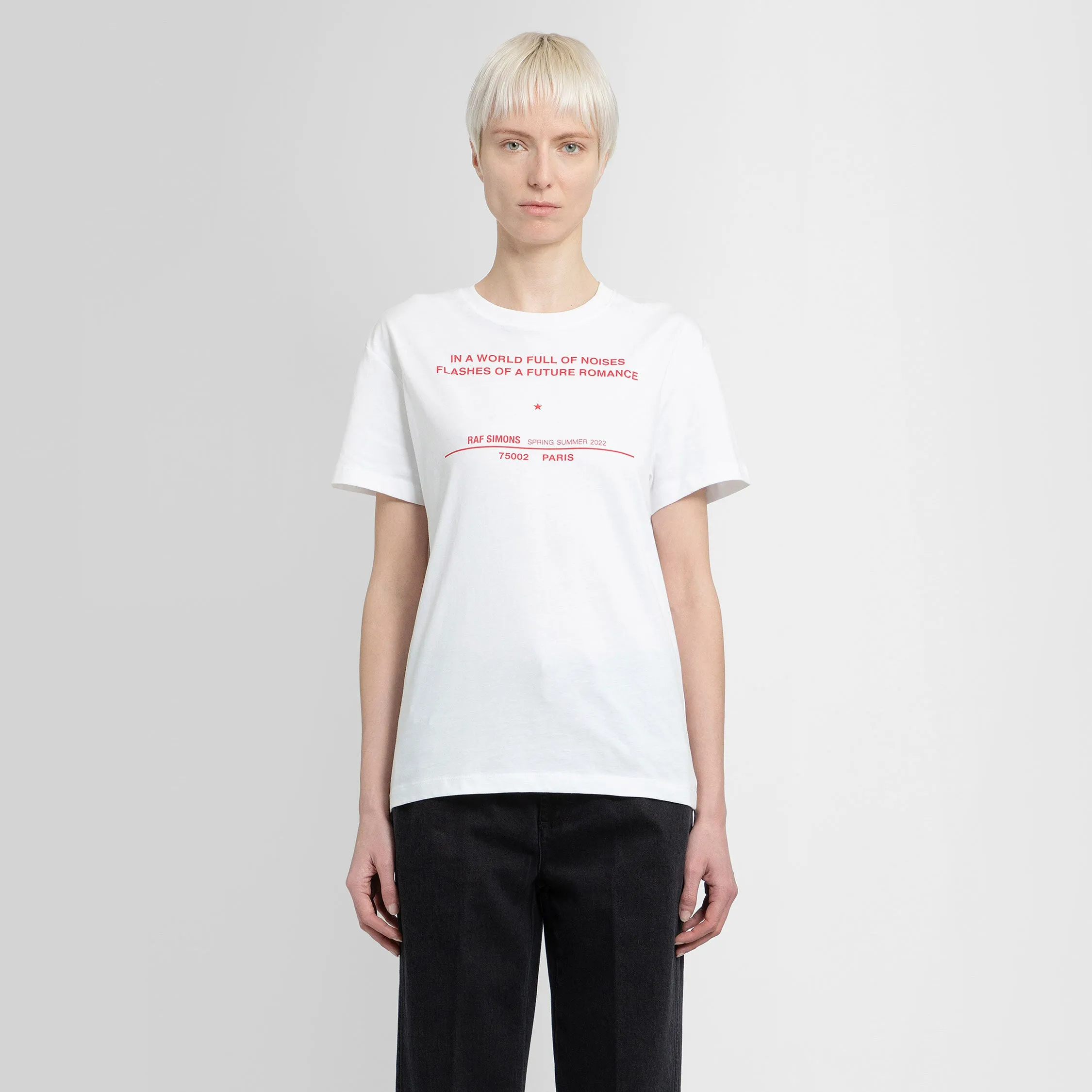 RAF SIMONS WOMAN WHITE T-SHIRTS & TANK TOPS