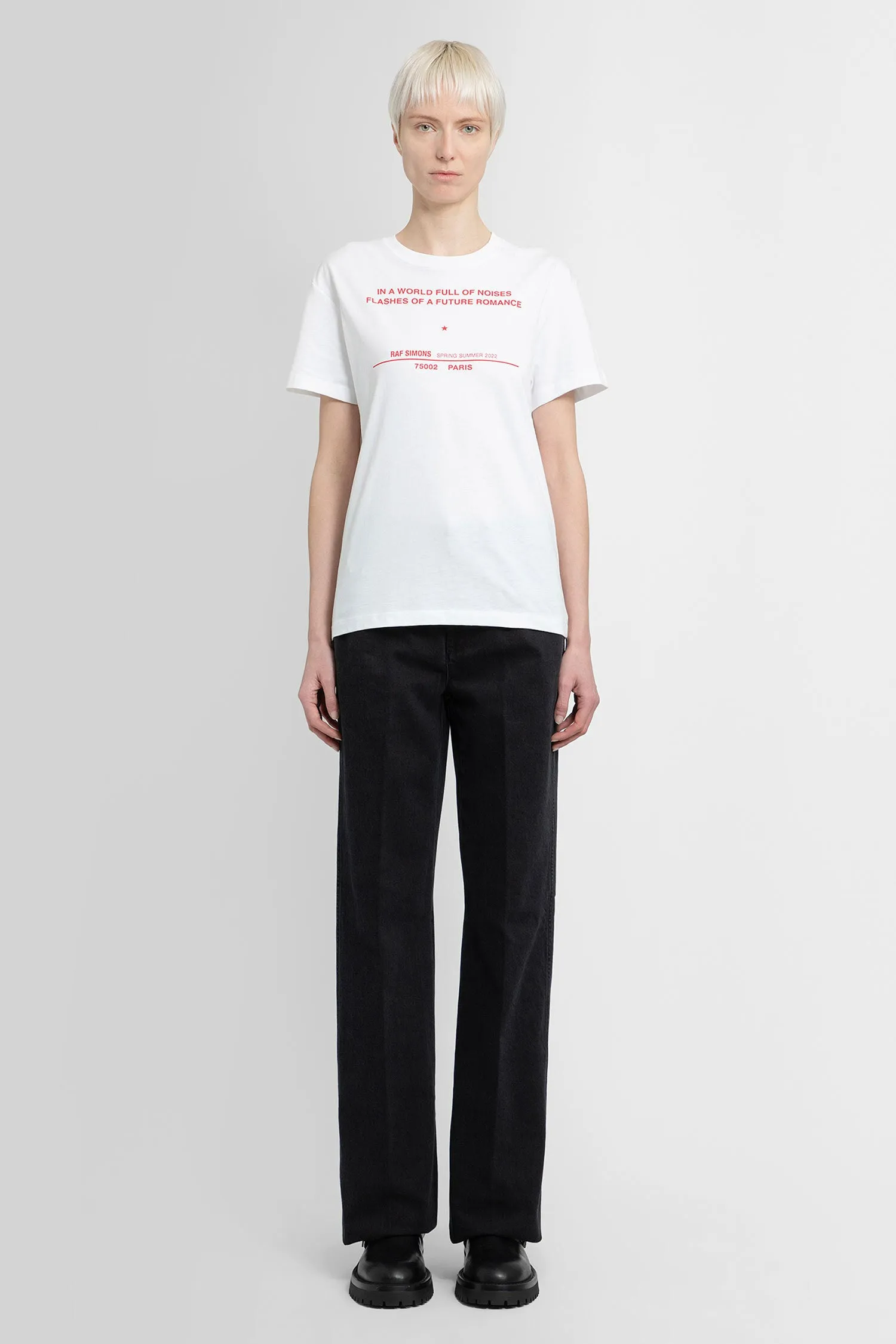 RAF SIMONS WOMAN WHITE T-SHIRTS & TANK TOPS